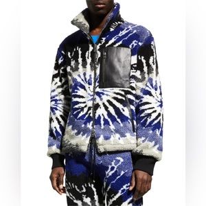 Amiri Men's Tie-Dye Swirl Faux-Fur Jacket